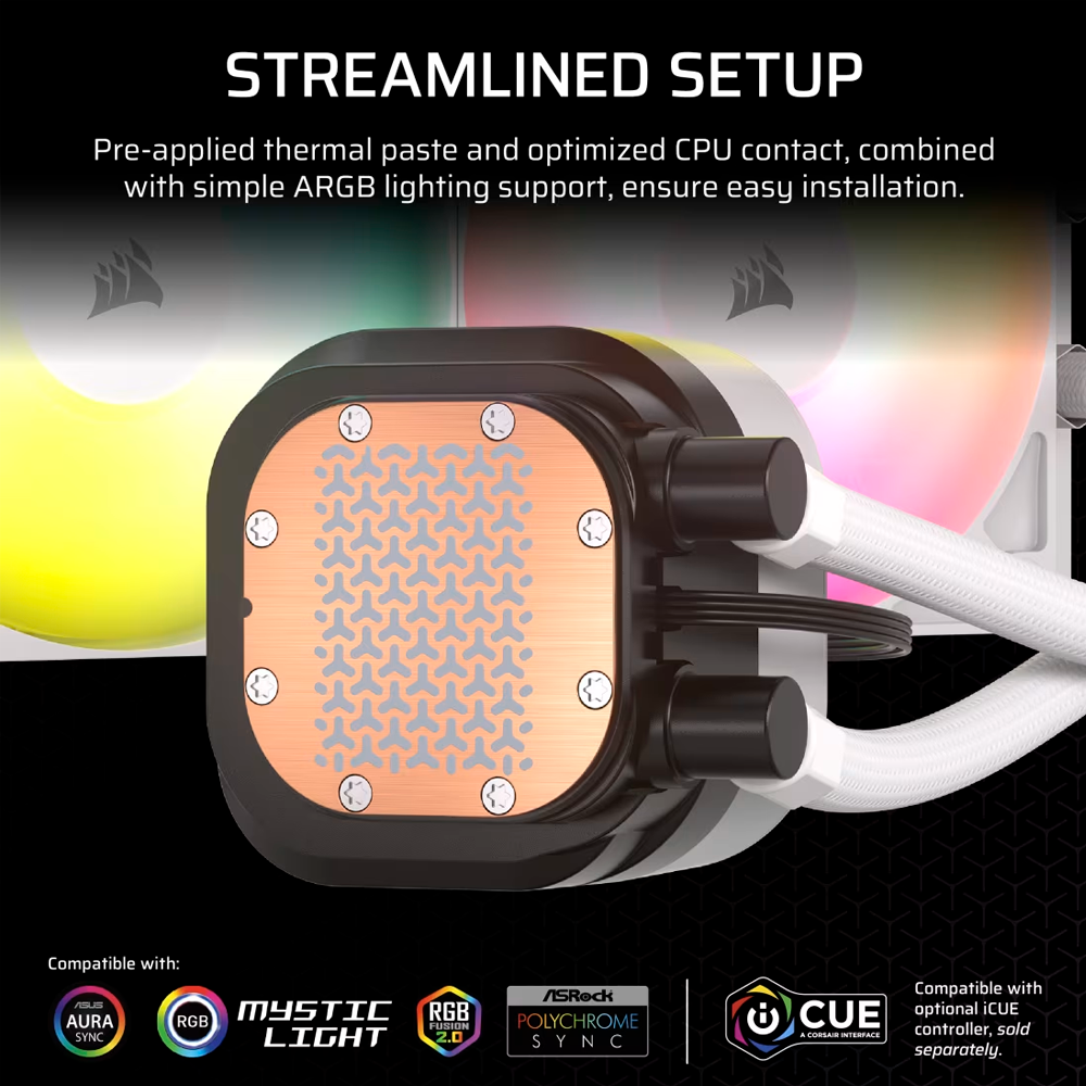 Enfriamiento Liquido Corsair Nautilus 240 RS - ARGB - Blanco - CW-9060094-WW