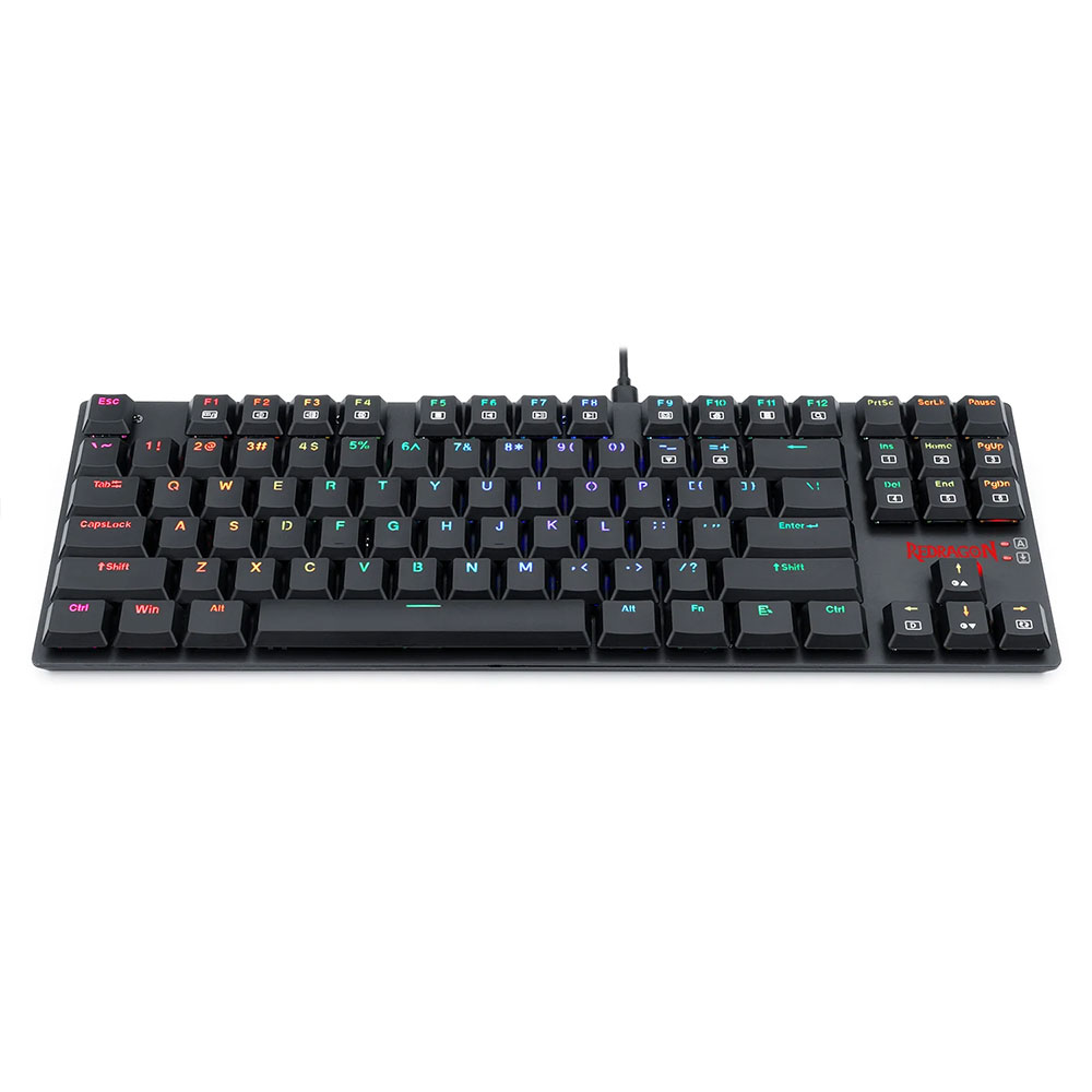 Teclado Mecánico Redragon APS tkl K607 LED RGB, switch azul (cable)