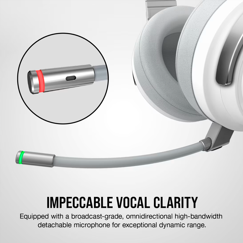 Headset Corsair Virtuoso RGB Wireless Blanco/Gris  CA-9011186-NA