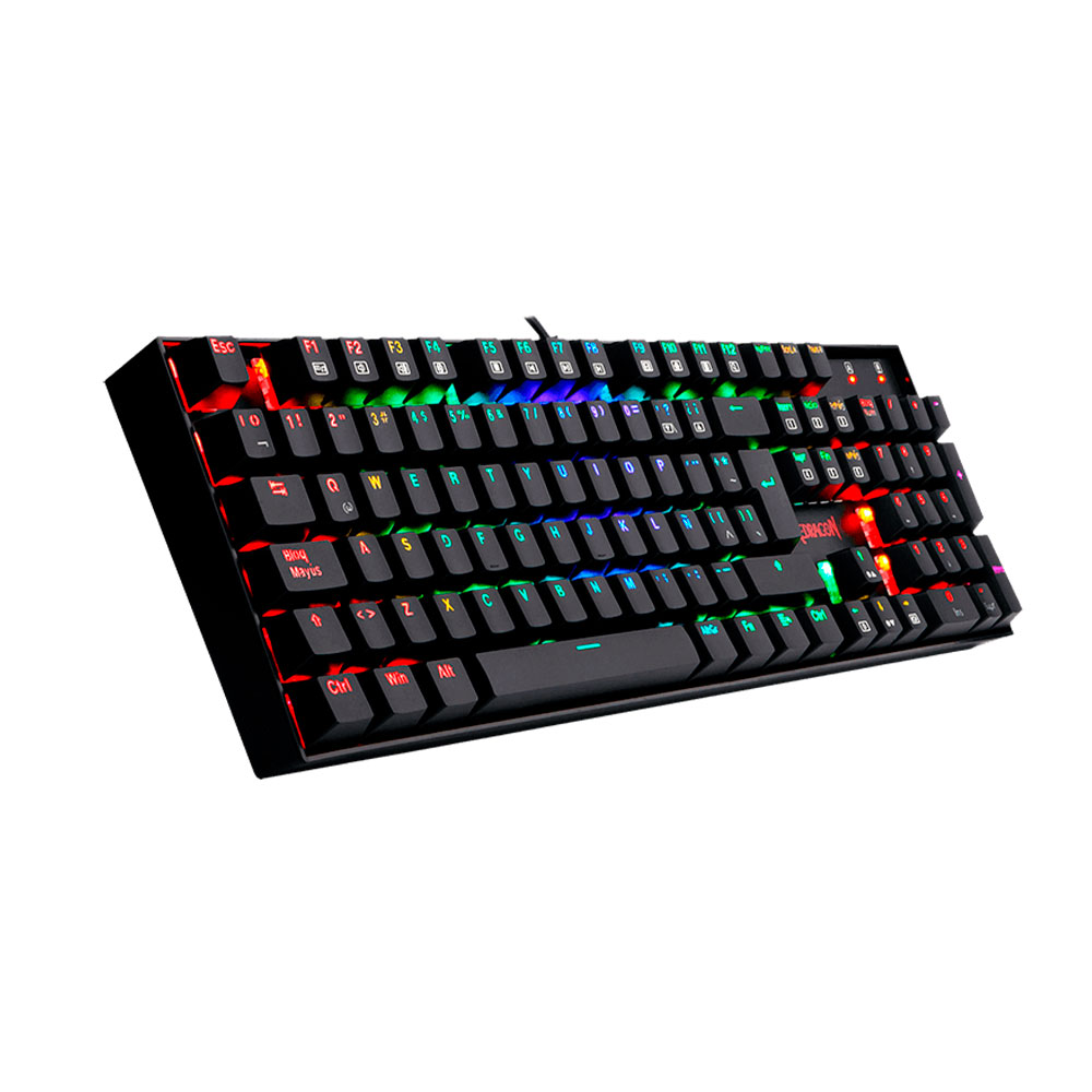 Teclado Mecanico Redragon MITRA Black, Switch Blue, K551RGB-1