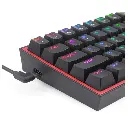 Teclado Mecánico Gaming Redragon FIZZ PRO 60%, Inalámbrico, Negro, Switch RED, USB Tipo-C hacia USB Tipo A, 2.4Ghz, Bluetooth- K616-RGB
