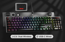 Teclado Redragon Dharma Pro - Chroma RGB Dust Proof Switch Red, 4 Conexiones (Dual Wireless/ Cable USB Tipo C/ Adaptador Combertidor USB Tipo A/Bluetooth) K556RGB-PRO