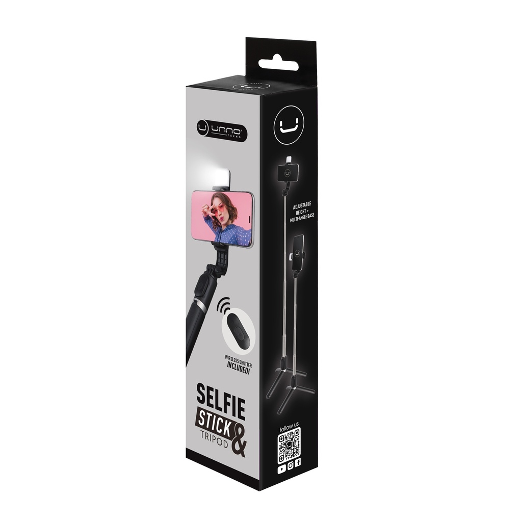 Selfie stick & Tripode Unno Tekno, PH1804BK