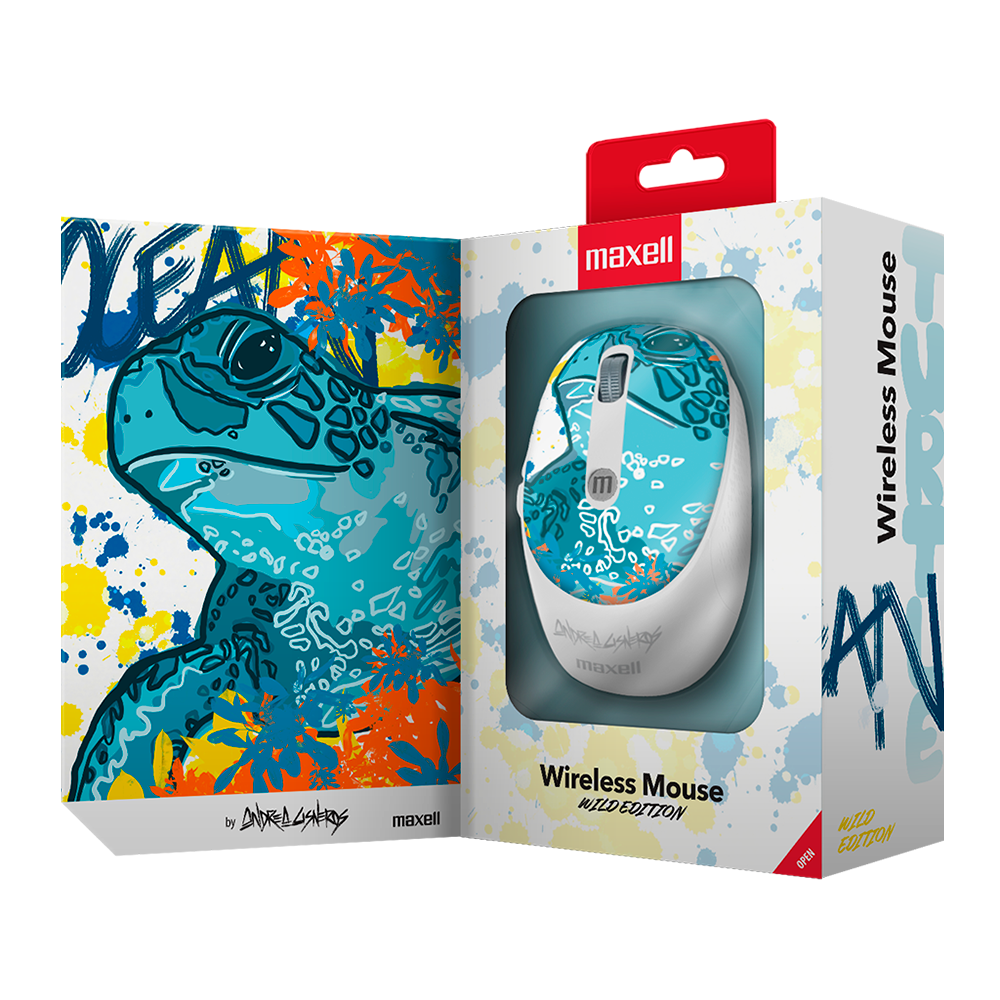 Mouse Inalambrico Maxell, MOWL-320, Limited edition TORTUGA, 4000dpi, PC-MAC