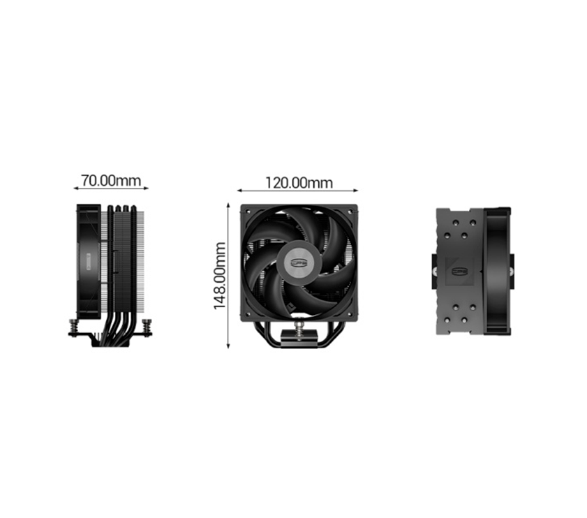 Disipador de Calor CPS RT400 BK CPU Air Cooler, TDP 180W Intel LGA115X/1200/1700/1851/AMD AM4/AM5 RT400 BK RT400- BKNWXX-GL