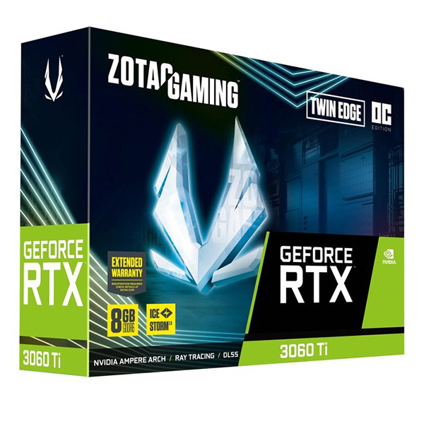 Tarjeta de Video ZOTAC Gaming GeForce RTX 3060 Ti Twin Edge OC 8GB GDDR6, 256 bits, ZT-A30610H-10M