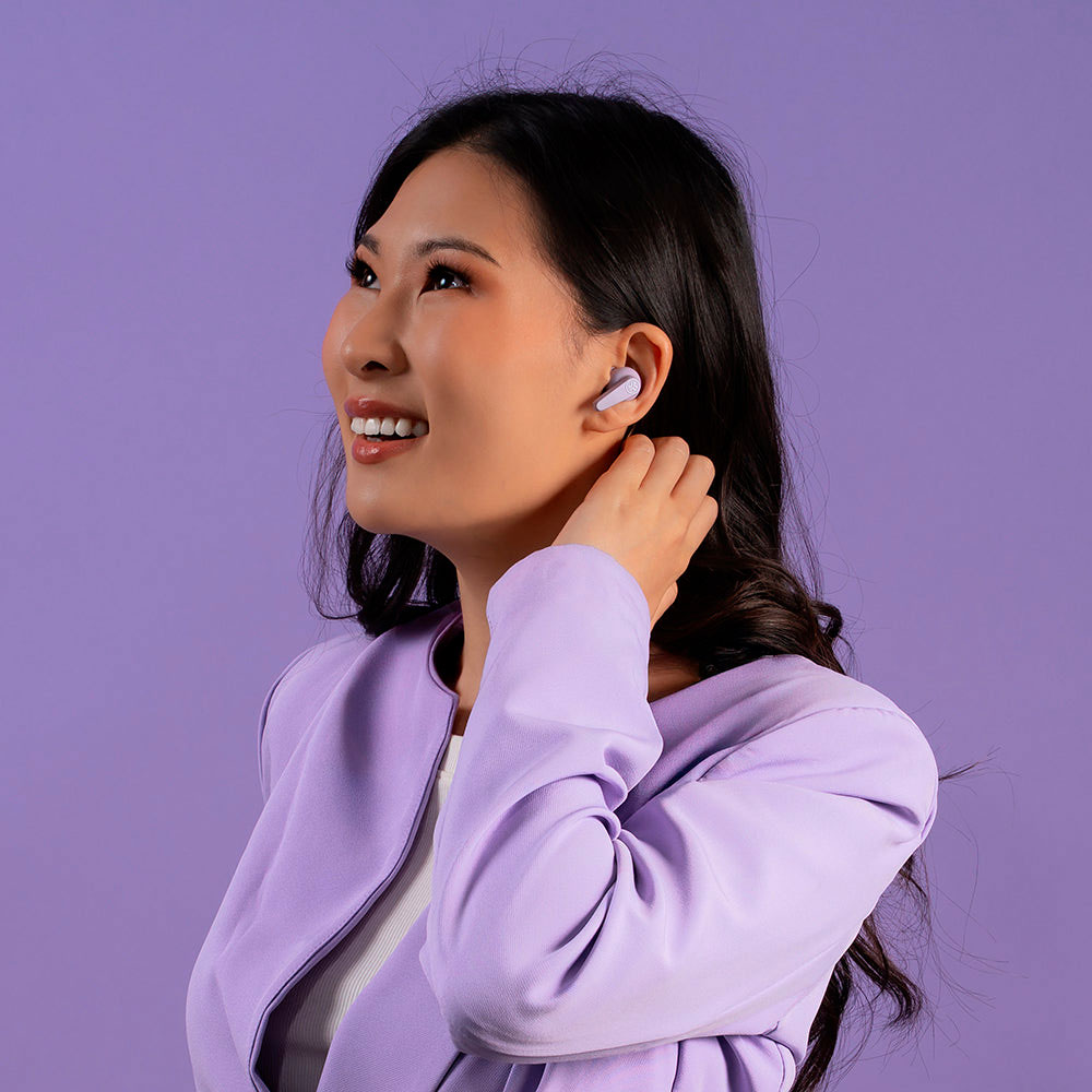 AUDIFONOS Bluetooth JLAB GO PODS ANC, Color Lila, Cancelacion de Ruido activa, 26Hrs,  20 Hz a 20,000 Hz.
