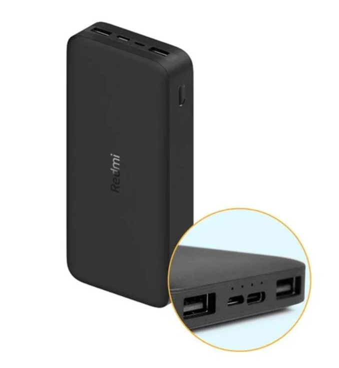 Power bank Xiaomi Redmi 18W Fast Charge Power Bank 20000mAh Black, USB-A, USB-C, Micro-USB
