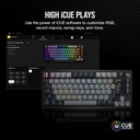Teclado Corsair K65 Plus Wireless - Switch Red Smooth & Linear - 75% RGB, Interruptores lineales rojos MLX PC, MAC, PS5, PS4