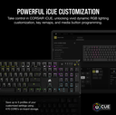  Teclado Corsair K70 Core - Corsair MLX RED - Negro - CH-910971E-NA