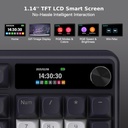 Teclado Inalambrico Redragon TerraFlare Pro - Negro - K762RGB-PRO, Pantalla LCD y perilla Teclas redondas de PBT Brillo RGB,  3 modos de conexion