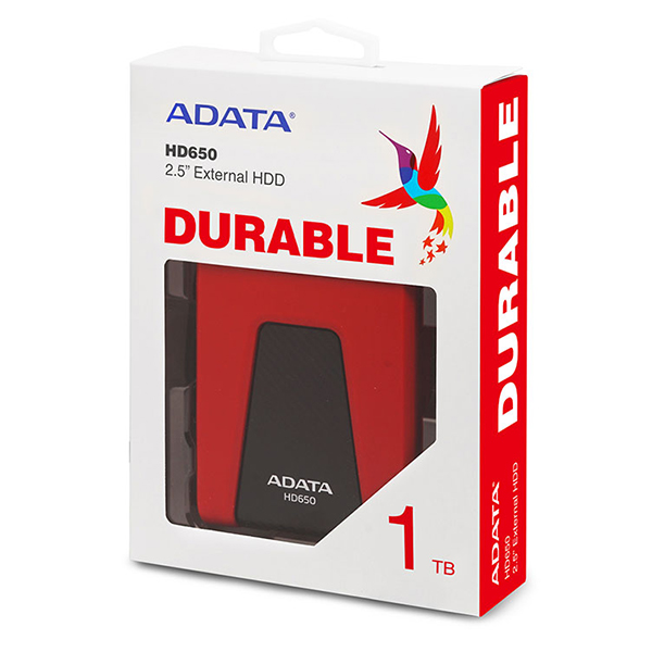 Disco Duro Externo ADATA 1TB HD650 3.1 USB Rojo AHD650-1TU31-CRD
