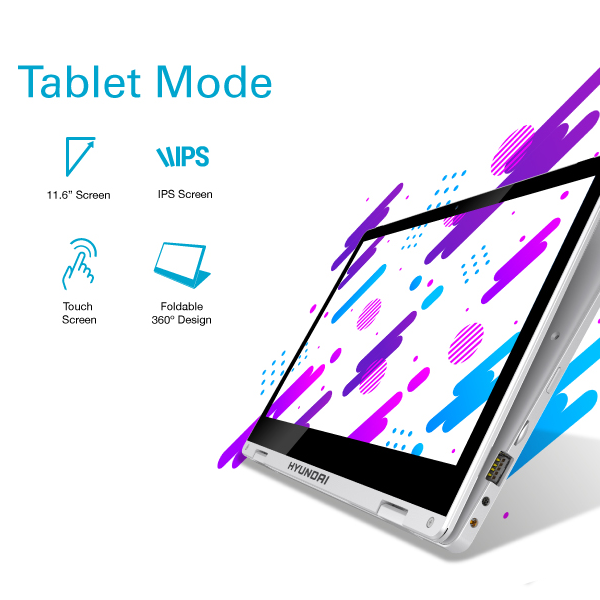Laptop Hyundai FlipNote 11.6" Full HD, 2in1, Touch, Celeron, 4GB RAM, 64GB,W 10 Home