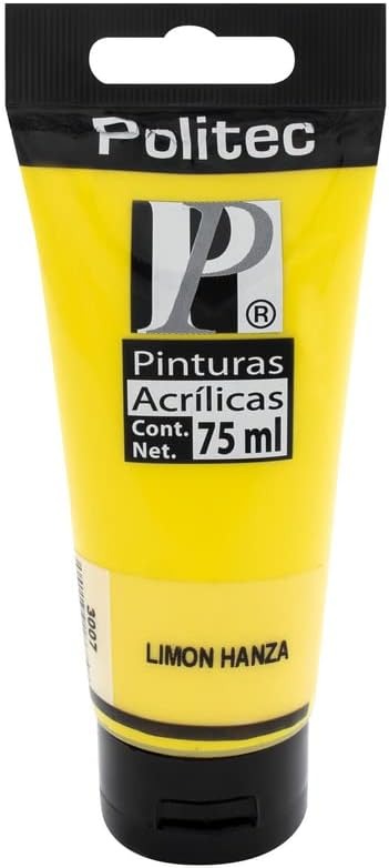 Pintura Acrílica Politec L-3000 Tubo Plast 75 Ml No 3007 Limon Hanza