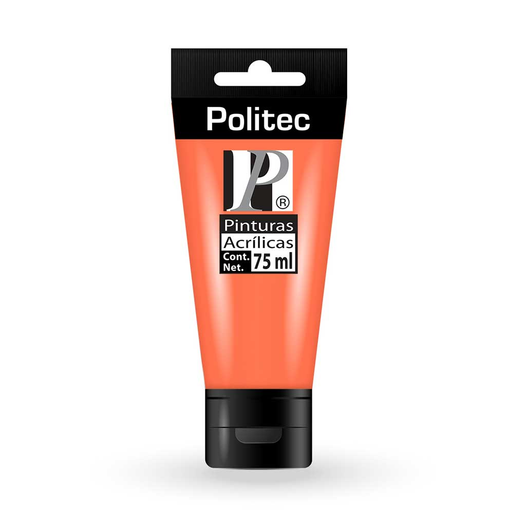 Pintura Acrílica Politec L-3000 Tubo Plast 75 Ml No 3008 Naranja