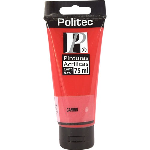 Pintura Acrílica Politec L-3000 Tubo Plast 75 Ml No 3009 Rojo T