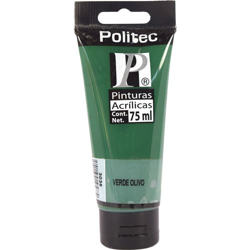 Pintura Acrílica Politec L-3000 Tubo Plast 75 Ml No 3012 Verde