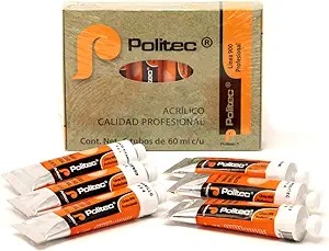 Estuche  de Pintura Profesional Con 6 Tubos Línea - 900, 6pz De 60ml - Politec