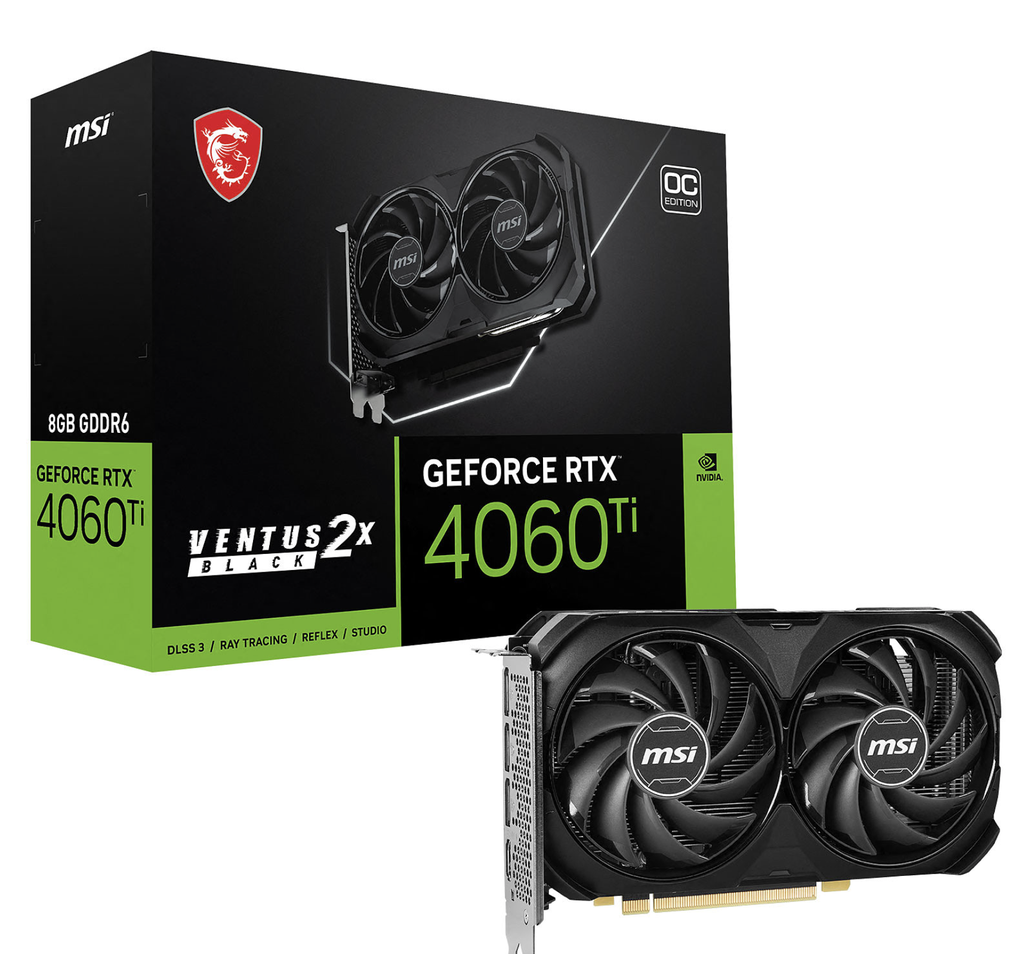 Tarjeta de Video MSI VGA NVIDIA RTX 4060 TI VENTUS 2X 12G 824142240106