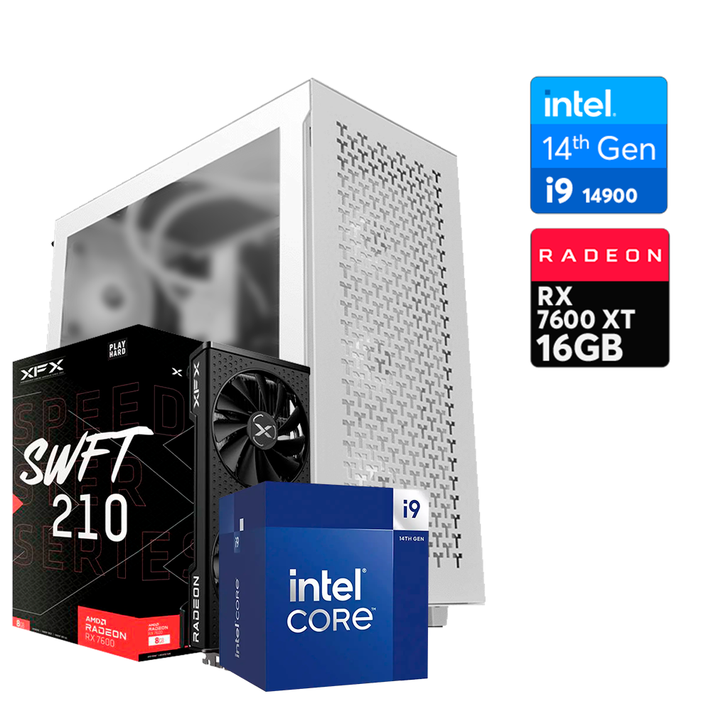 PC V350 Intel i9 14900F, RX 7600 XT 16GB, DDR4 16GB, M.2 2000GB, 850W 80+ Platinum