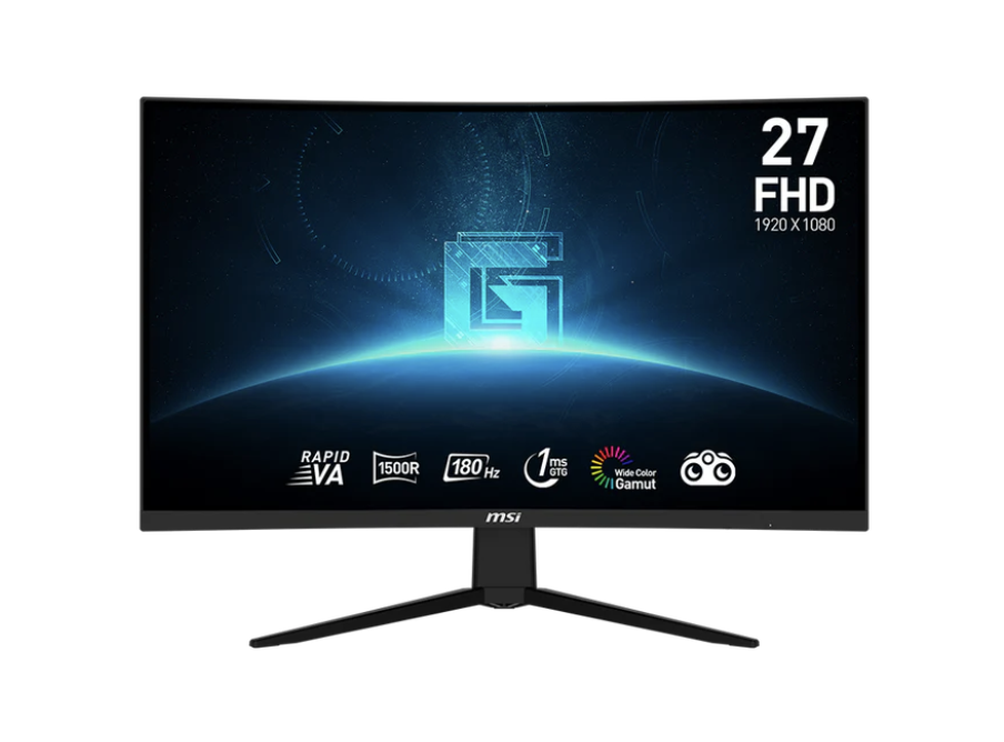 Monitor Gaming  MSI 27 Pulgadas G27C3F Full HD Curvo, Rapid VA 180HZ, 1ms,  HDMI, DP, 178° night vision, Anti glare- G27C3F