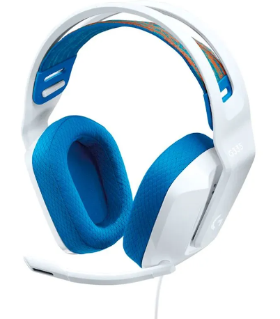 HEADSET LOGITECH G335 G, COMPATIBLE CON XBOX, PLAYSTATION, NINTENDO SWITCH, 3.5MM, BLANCO/AZUL, 981-001017