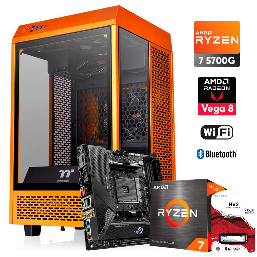 Pc Mini Zen Ryzen 7 5700G, DDR4 16GB, M.2 250GB, 600W 80+ Gold