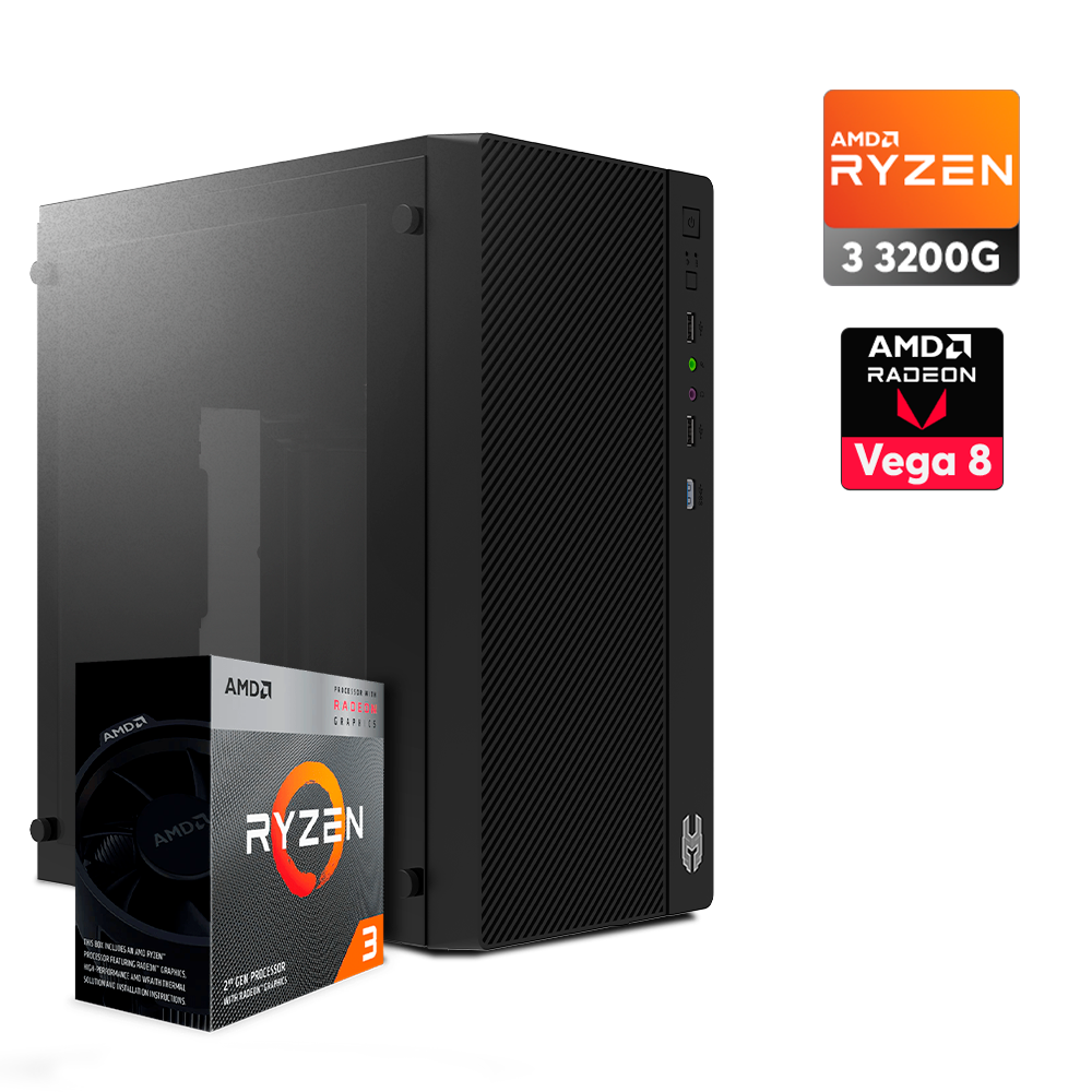 Pc Standard Ryzen 3 3200G, 16GB RAM DDR4, SSD 240GB, 500W, A520M-HDV