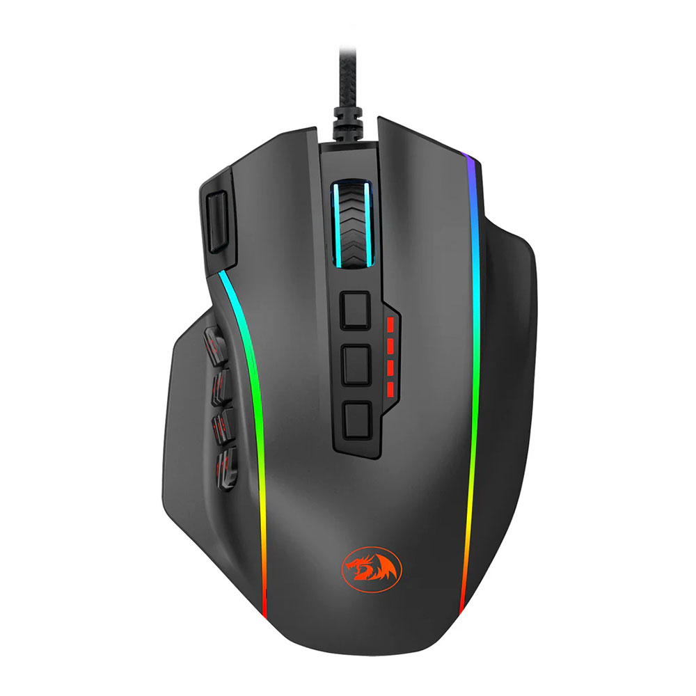 Mouse Redragon PERDICTION 4 RGB NEGR0, M901-K-2, 12400Dpi 1000hz, 20 Botones, 19 programable + 5 profile, Ergo