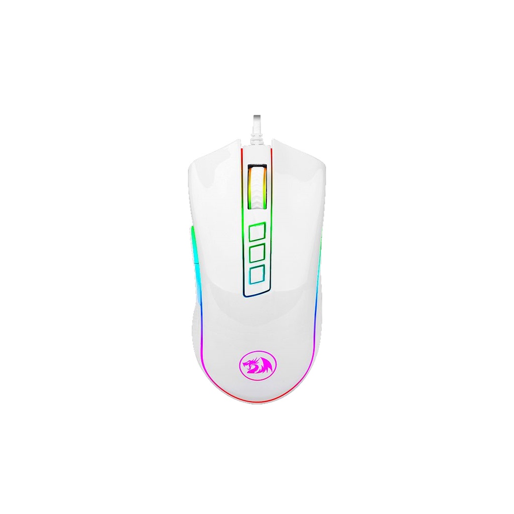 Mouse Gaming Redragon M711W- Blanco FPS COBRA FPS, Sensor Pixart P3360 10,000DPI RGB Chroma, 8 Botones programables