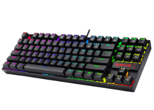 Teclado Mecanico REDRAGON Gaming KUMARA, RGB, Switch AZUL, TKL, USB, Negro, K552RGB-1