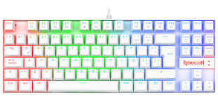 Teclado Mecanico REDRAGON Gaming KUMARA RGB, Switch ROJO, TKL, USB, Blanco - K552RGB-1