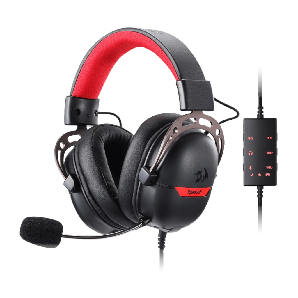 Headset Gaming Redragon Aurora, wired, 7.1 Virtual, EQ, black H376BR