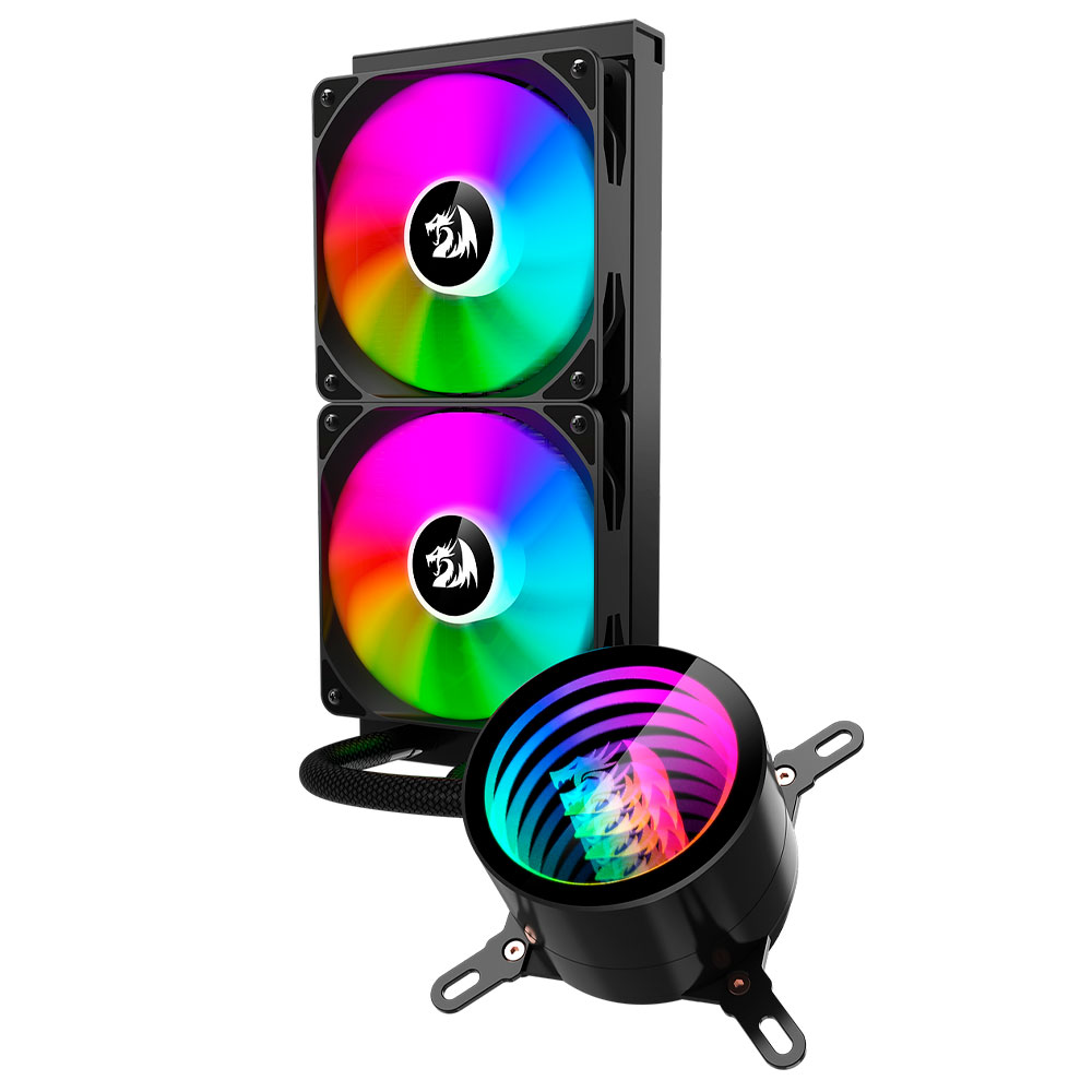 Enfriamiento Liquido Redragon 240mm RGB CPU Cooler, Intel y AMD, Black  CCW-3011