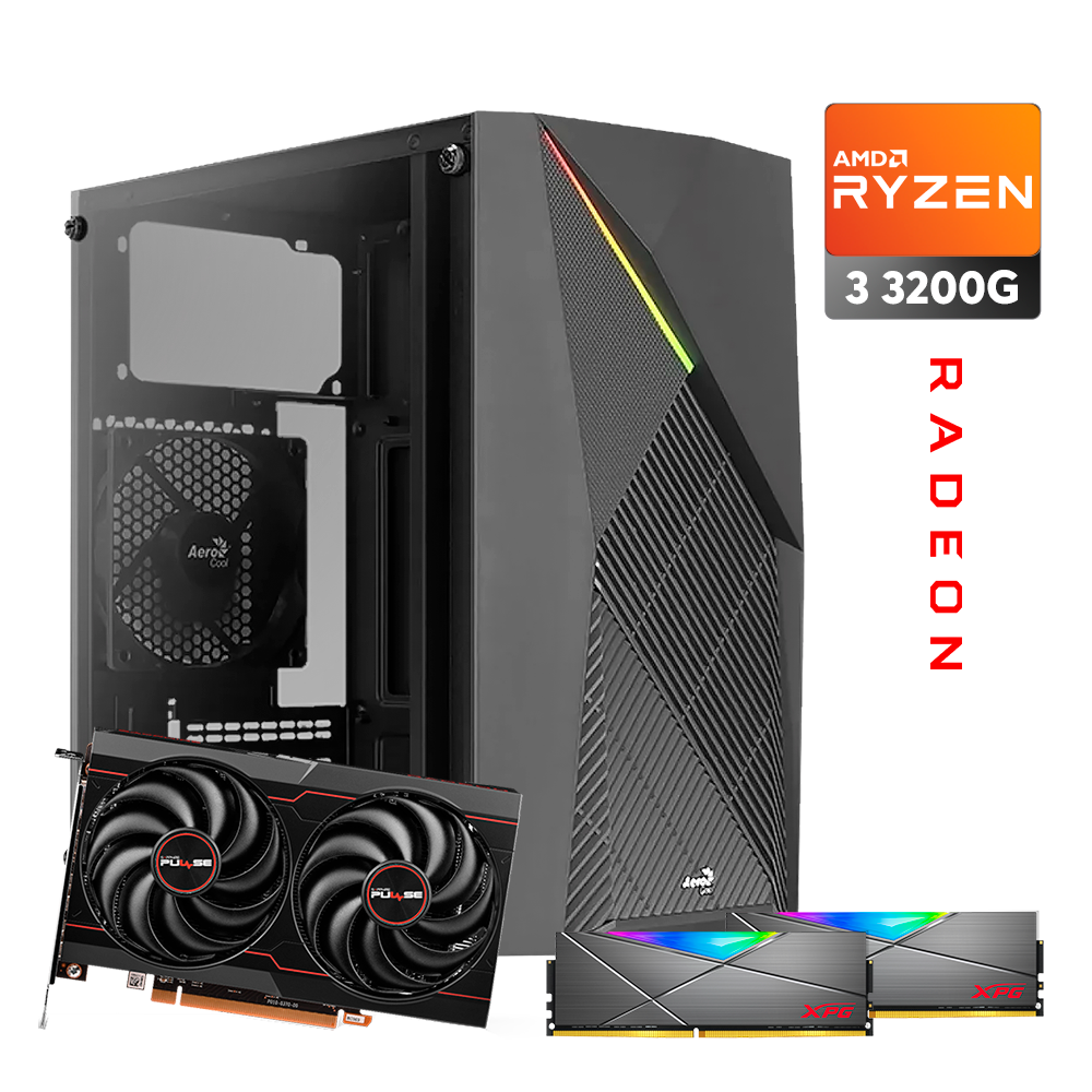 PC TOMB RAIDER S | Ryzen 3200G, RX 6600 8GB, 16GB RAM DDR4, M.2 250GB, PSU 550W