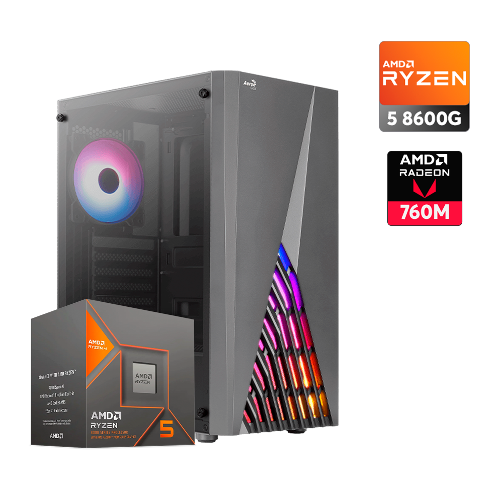 Pc Delta G6 Ryzen 5 8600G, Radeon 760M, DDR5 16GB, M.2 250GB, 500W 80+