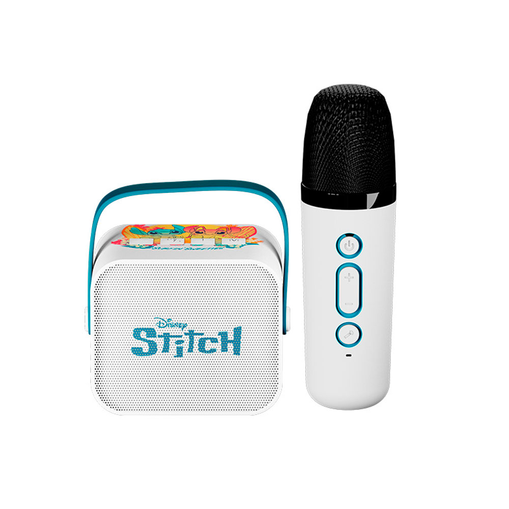 Mini Karaoke Edicion Stitch, Bluetooth v5.3, Tarjeta MicroSD y Salida Auxiliar, XTS-D622ST