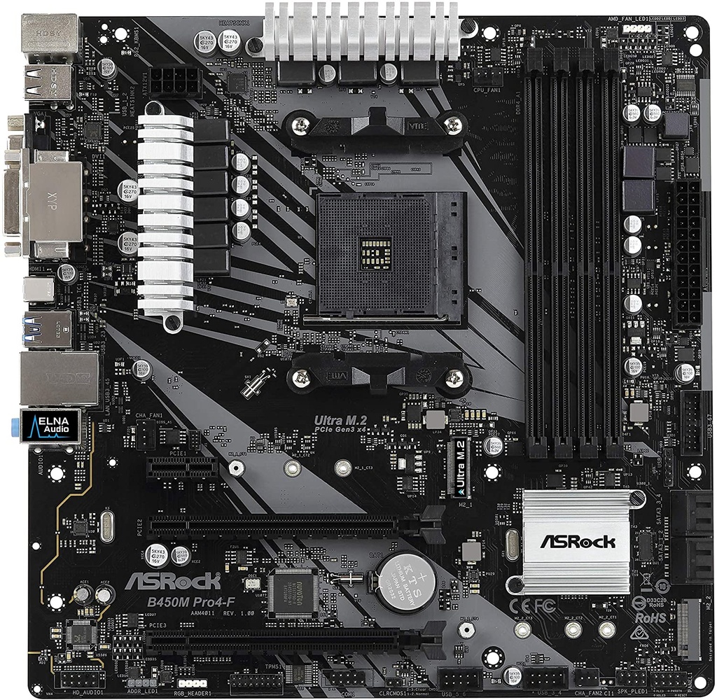 Motherboard AsRock B450M PRO4 F 4xDDR4 AM4 Ryzen