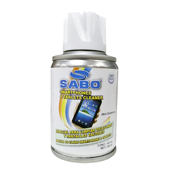 LIMPIADOR ANTIESTATICO SABO, SMARTPHONE, TABLETAS Y PANTALLAS TACTILES, 120ML