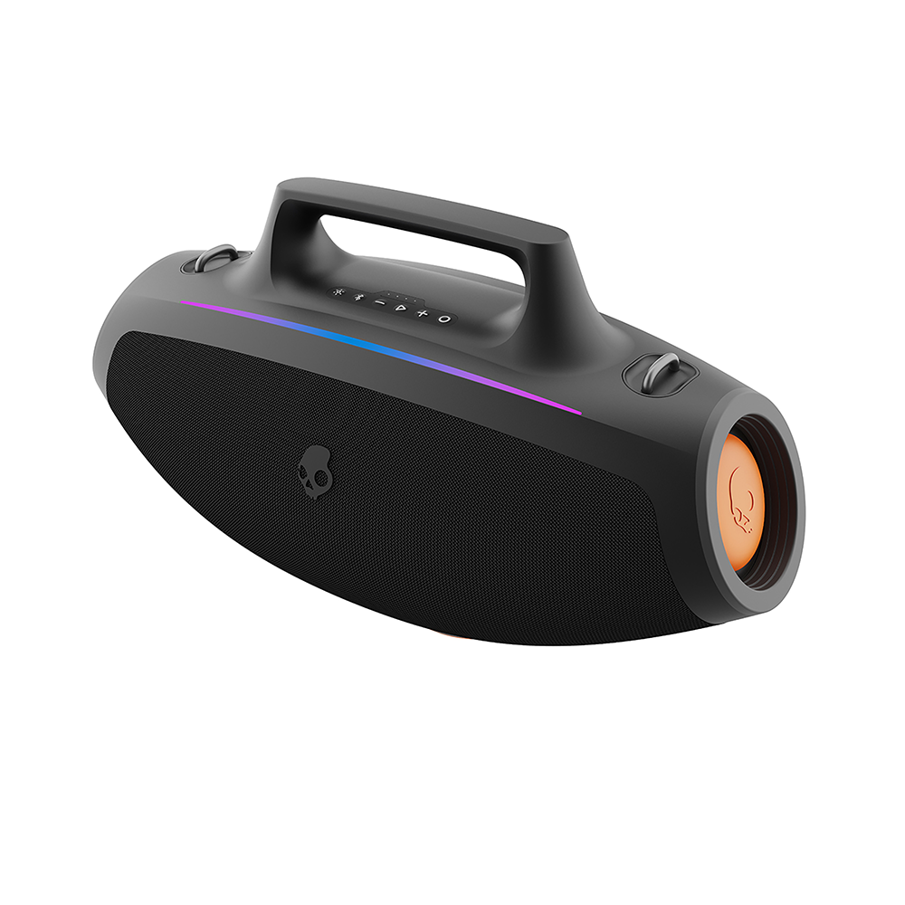 Bocina Skullcandy BARREL Negra Bluetooth 5.3, IPX5 Resistente al agua, 12Hrs, Barra LED, USB-C y USB-A, Multilink - 2SKSK1849B0L2