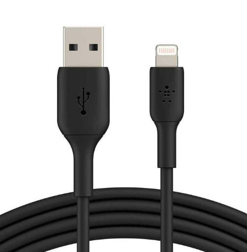Cable Belkin Boost, iPhone/iPad Lightning a USB-A, 2 Metros, Certificación MFi, Negro, CAA001bt2MBK