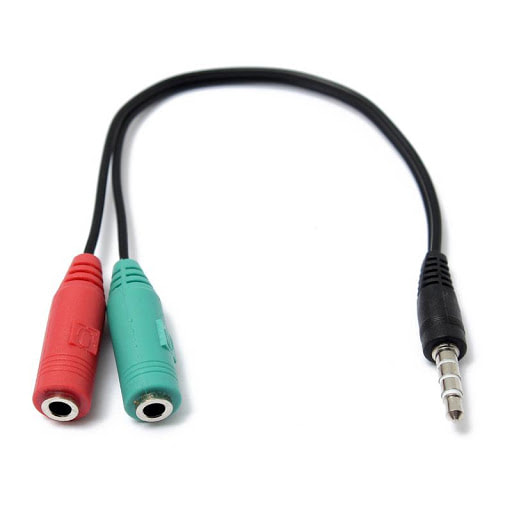 Cable Dual Jack Audio & Mic to 3.5mm PC, PS4, SmartPhone IME-14845