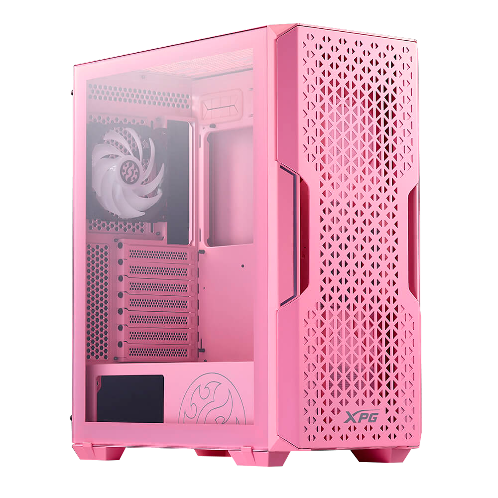 Case Gaming XPG STARKER AIR RGB, ATX ,2 Ventiladores, Cristal Templado, Rosa - STARKERAIR-PKCUS