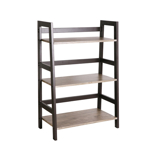 Estante escalonado 3 Repisas - Acero y Madera Color Canela