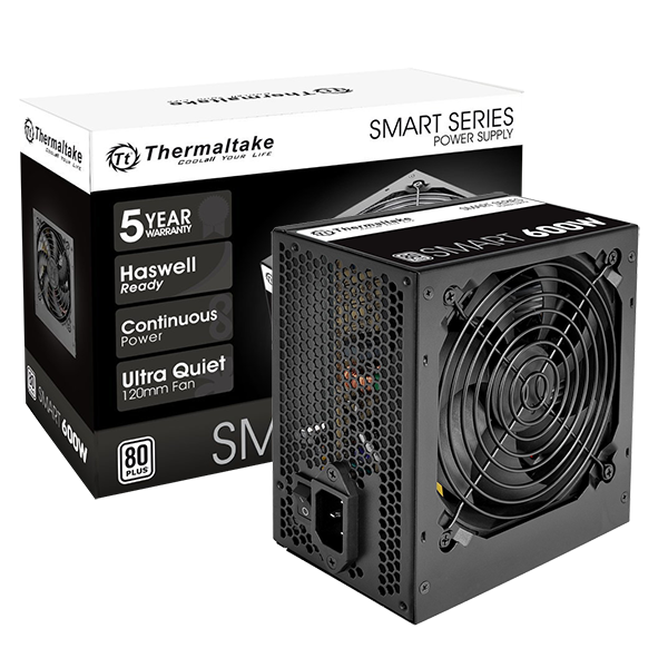 Fuente de poder Thermaltake Smart Series 600W 8 Plus White SPD0600P