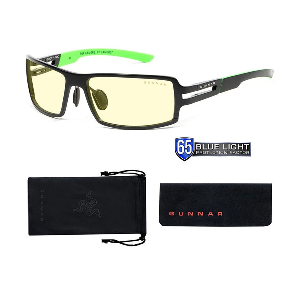 Gafas GUNNAR Edicion RAZER RPG ONYX/A, tinte Ambar, frame de aluminio, Ati reflejante, Ultra livianos - RZR-30001