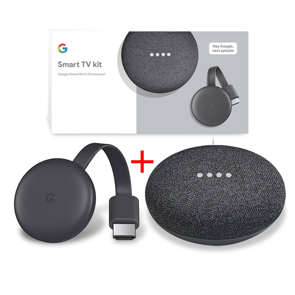 Google Smart TV KIT, ChromeCast + Google Home Mini