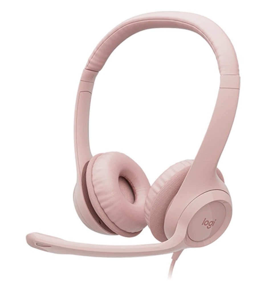 Headset Logitech H390 USB, Rosa, Cancelación de Ruido, 981-001280