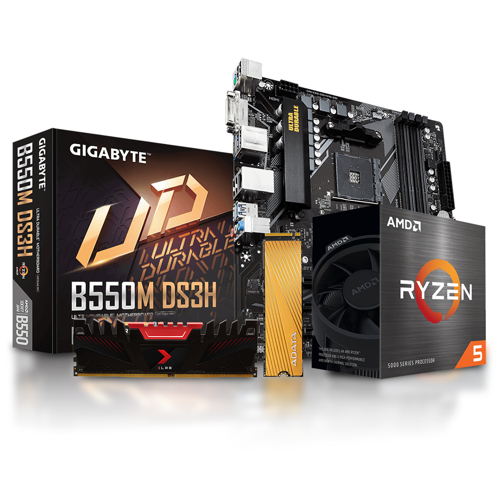 Kit Actualizacion Ryzen 5 5600X, B550M DS3H, 8GB DDR4 3200Mhz, M.2 256GB