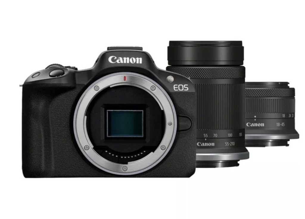 KIT CANON CAMARA MIRRORLES EOS R50 INCLUYE LENTES CANON 18-45mm y 55-210mm